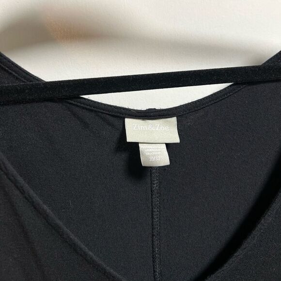 Zim & Zoe Black midi length V-Neck Dress with Pockets size 30/32 - Picture 2 of 6